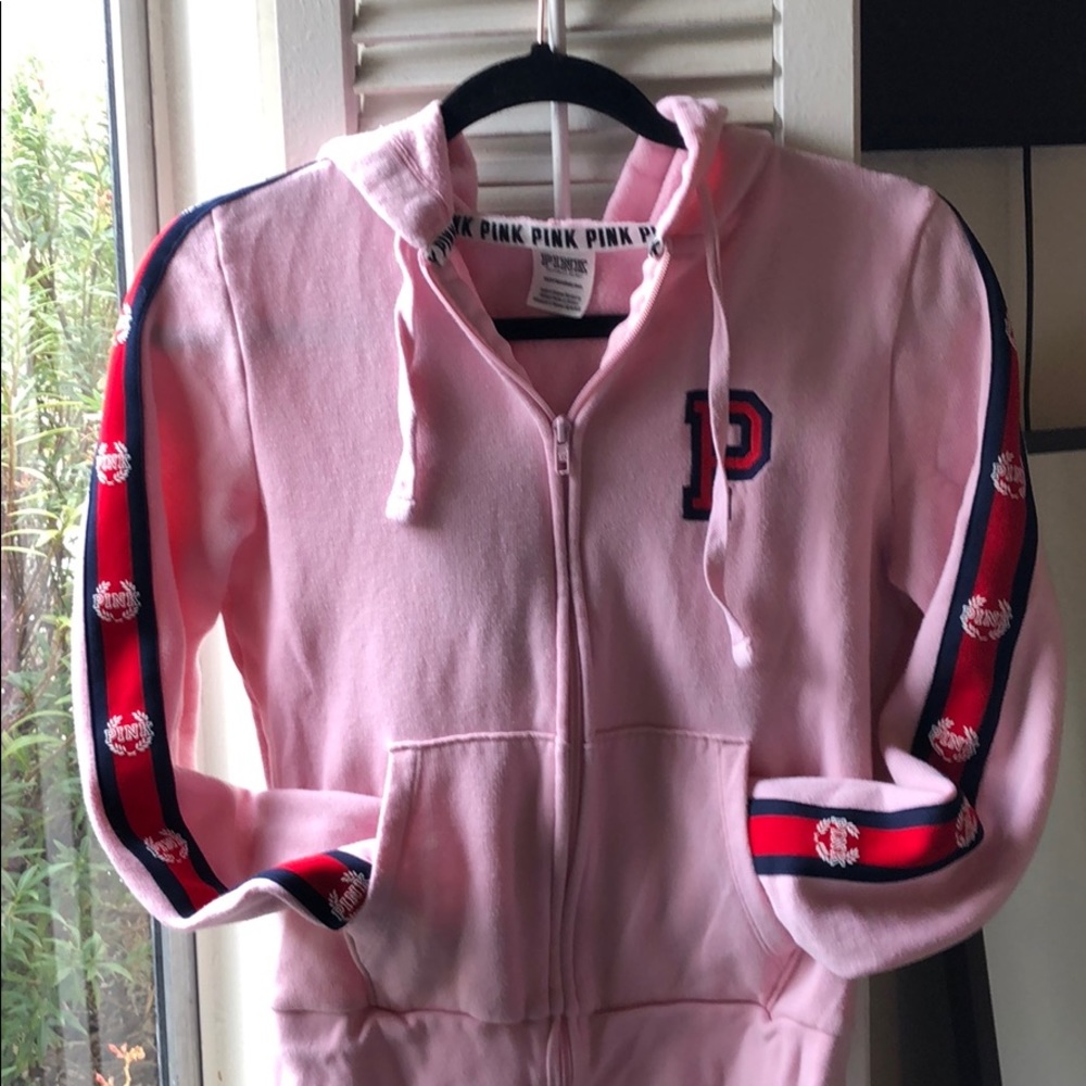 PINK hoodie varsity style